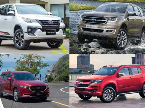 Top 4 xe SUV 7 chỗ bán chạy nhất tháng 3: Toyota Fortuner chiếm lại ngôi vương